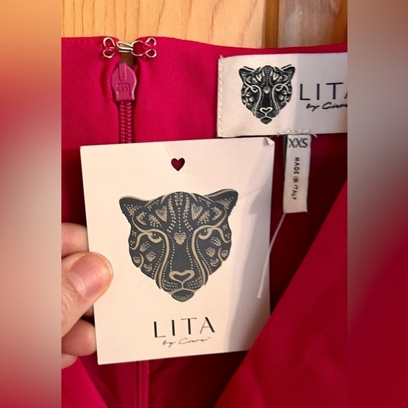 Lita by Ciara Bodycon Dress Hot Pink XXS V Neck Teen Tween Petite Formal Church - Picture 6 of 16